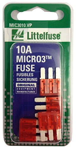 Littelfuse L24-MIC3010VP Micro3 32V & 10A Blade Fuses, Red