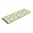 thumbnail image 1 of Watercolor Bench Pad, Diamond Pattern Blooming Floral Arrangement Petals and Leaves, HR Foam Cushion with Decorative Fabric Cover, 45" x 15" x 2", Pale Green Yellow White, by Ambesonne, 1 of 3