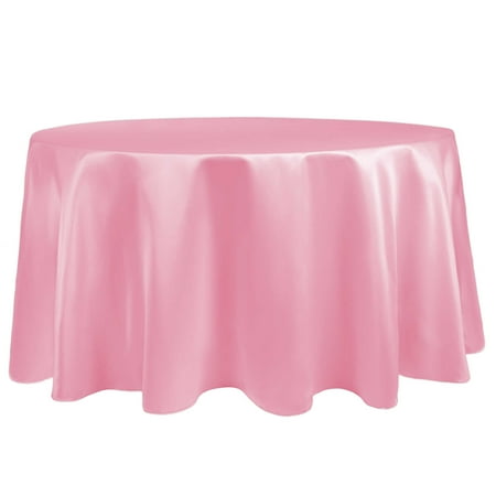 

Ultimate Textile (2 Pack) Satin 102-Inch Round Tablecloth - for Wedding Special Event or Banquet use Peppermint Pink