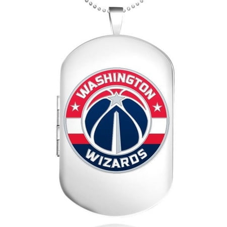 Sterling Silver Washington Wizards Dog Tag Locket – 1 Inch X 1-1/4 Inch in Sterling Silver