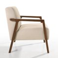 thumbnail image 2 of Omax Decor Fletcher Solid Wood & Fabric Upholstered Lounge Accent Chair in Beige, 2 of 7