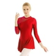 thumbnail image 2 of iiniim Women's Adult Long Sleeve Figure Ice Skating Dress Gymnastics Ballet Dance Leotard Dresses, 2 of 7