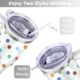 thumbnail image 5 of 40oz Colorful Dot Aesthetic Design Stainless Steel Flip Straw Tumbler Spill Proof Travel Cup Double Wall Vacuum Insulated Coffee Mug with Top Handle, 5 of 6