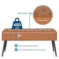 thumbnail image 5 of Abble 38" Wide Upholstered Entryway Bench, Tufted Ottoman Bench, Small Bed Room Bench, Casual Dining Room Bench, Brown, 5 of 7