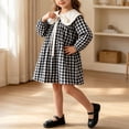 thumbnail image 6 of StSilkitty Dress for Girls Plaid Cotton Long Sleeve Collared Bowknot A-Line Dresses Fall Lightweight Casual Outfits, 6 of 7