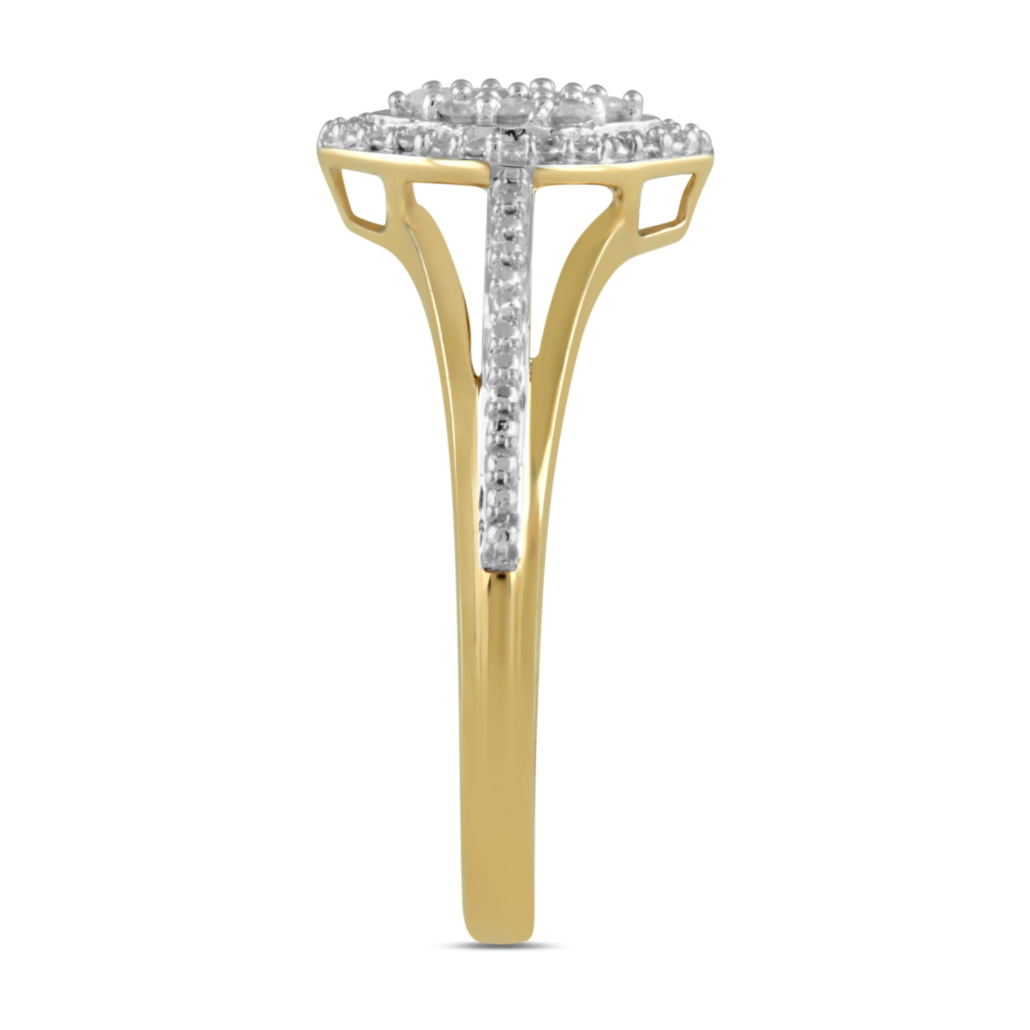 Brilliance Fine Jewelry Fashion Ring 1/10 Ct. T.W 10K Yellow Gold for Women