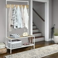 thumbnail image 2 of Costway 3 in 1 Industrial Coat Rack Shoe Bench Entryway Hall Tree Storage Shelf w/ Hooks, 2 of 10