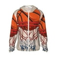 thumbnail image 1 of Fotbe Basketball Shot Chaqueta con Protección Solar UPF 50+ para Hombre y Mujer, Camisa con Capucha y Bolsillos-X-Large, 1 of 7