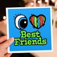 thumbnail image 7 of 3drose, Bright Eye Heart I Love Best Friends, 6 Greeting Cards with Envelopes, 7 of 7