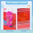 thumbnail image 4 of PawHut Cage pour Hamster de 18,5 Po avec Roue d'Exercice et Gourdes pour Bouteille d'Eau Rouge, 4 of 10