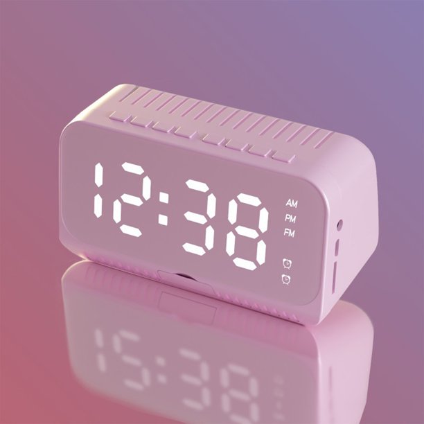 Altavoz Bluetooth inalámbrico | Altavoz inteligente con diseño de espejo mini | Reloj despertador con control remoto | Comando de voz | Audio de alta fidelidad | Decoración de oficina en casa