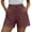 Wine women casual elastic waist shorts with pockets a1, variant on Cagogo Women Casual Elastic Waist Shorts with Pockets Loose Fit Summer Beach Work Lounge Cotton Short Pants Flowy Travel Clothes, White 2XL