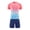 Pink, variant on Qingpeng Kids Sports Training Short Sleeve Crew Neck Graphic Top Elastic Waist Shorts Soccer Football Uniform Matching Outfit Set for Kids