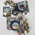 thumbnail image 3 of Mackenzie Childs, Highbanks Holiday Christmas Small Tempered Glass Cutting / Cheese Board, 10" x 8", 3 of 3