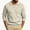 Beige, variant on Men’s Long Sleeve Sweater Open V‑Neck Half Placket Textured Cable Knit Pullover Casual Relaxed Fit Collared Top