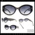 thumbnail image 2 of Womens Mod Fashion Thick Arm Inset Lens Large Oval Plastic Sunglasses Grey - Smoke, 2 of 8