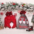 thumbnail image 3 of Matsuzay Saco con cordón de Navidad Cartas impresas Regalos Dulces Calcetín Exquisito Bosque Hombre Encaje Goodie Bag Decoración de gran Kits de decoración para fiestas Rojo, 3 of 6