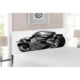 thumbnail image 2 of Motorcycle Headboard, Futuristic Custom Motorcycle Image High Technology Unique Modern Lifestyle Graphic, Upholstered Decorative Metal Bed Headboard with Memory Foam, Full Size, Black, by Ambesonne, 2 of 4