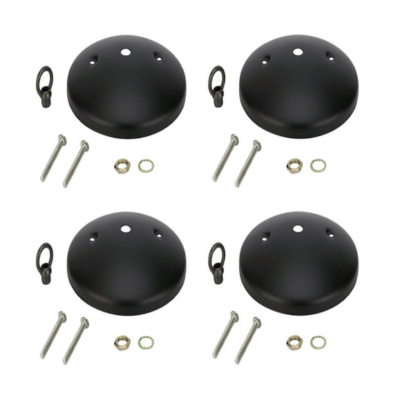 Aspen Creative 21522-14 Modern Light Fixture Canopy Kit, 5" Diameter with Collar Loop, 7/16" Center Hole, Oil Rubbed Bronze, 4 Pack