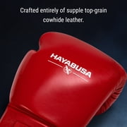 Hayabusa Pro Leather Lace-Up Boxing Gloves for Men and Women - Red, 14oz