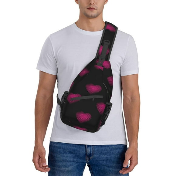ZICANCN Crossbody Sling Bags for Women Men,Romance Hearts Love Casual Shoulder Backpacks for Hiking Daypacks