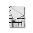 thumbnail image 2 of Modern Art Soft Flannel Fleece Throw Blanket, Minimalist Image Simplistic Spaces and Spare Asymmetric Grids Lines, Cozy Plush for Indoor and Outdoor Use, 60" x 80", Black White, by Ambesonne, 2 of 6
