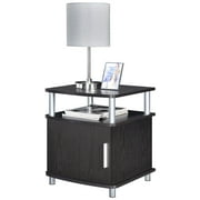 Ameriwood Home Carson End Table with Storage, Espresso/Silver