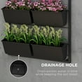 thumbnail image 5 of Outsunny 3-Tier Wall Planter with 6 Pots for Indoor and Outdoor, Black, 5 of 9