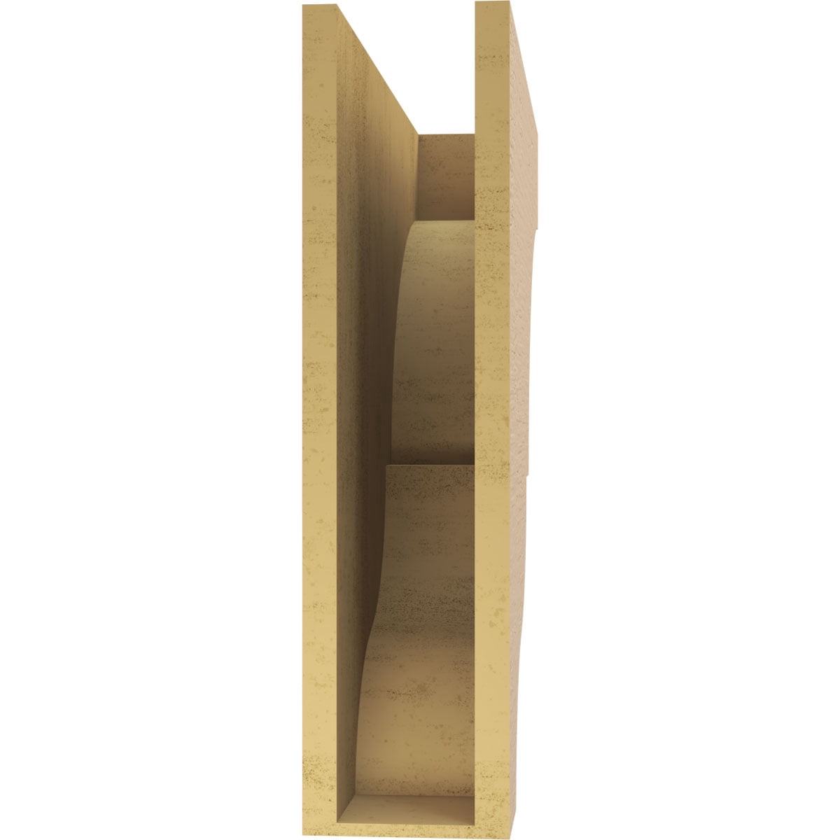 6"W x 24"D x 24"H Thin Asheboro Rough Cedar Woodgrain TimberThane Corbel, Primed Tan