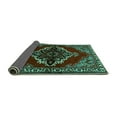 thumbnail image 2 of Ahgly Company Indoor Round Medallion Turquoise Blue Traditional Area Rugs, 6' Round, 2 of 4