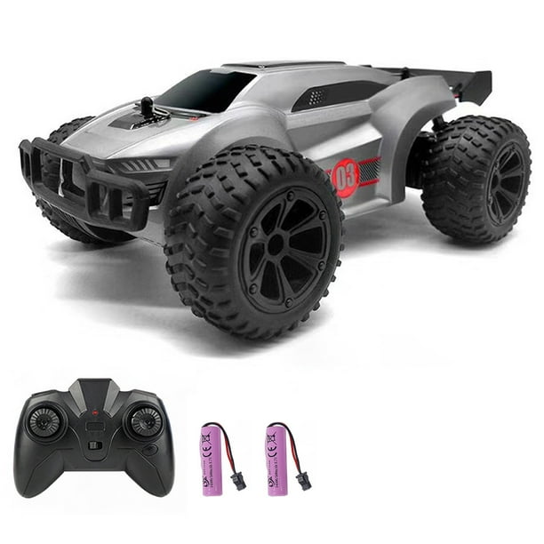 Coche de control remoto 2,4 GHz 1/22 todo terreno camión de control remoto todoterreno vehículo regalos para niños adultos 2 baterías