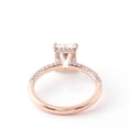 thumbnail image 6 of solitaire jewels Art Deco 3CT Emerald Moissanite Hidden Halo Engagement Ring For Women with 3D Pave Diamond Shank, 10K Rose Gold, 6 of 7