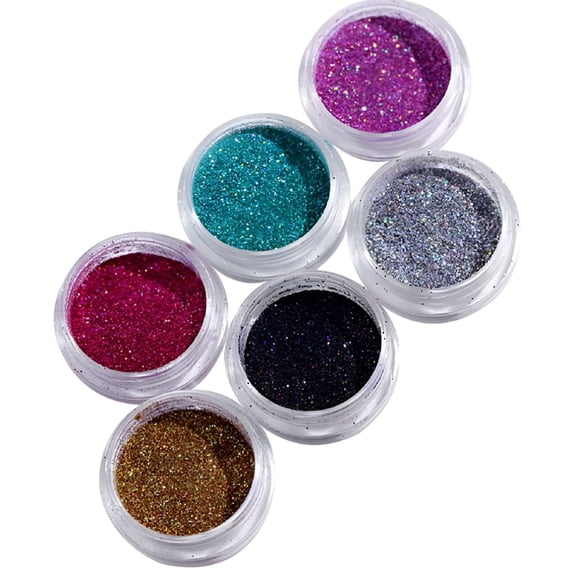 RAGUPEL 6 Colors Glitter Sparkle Nail Powders - Dip Manicure Kit - for Beginners DIY and Professional Salon