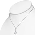 thumbnail image 2 of 925 Sterling Silver Rectangular Round CZ Elegant Pendant Necklace, 18", 2 of 4
