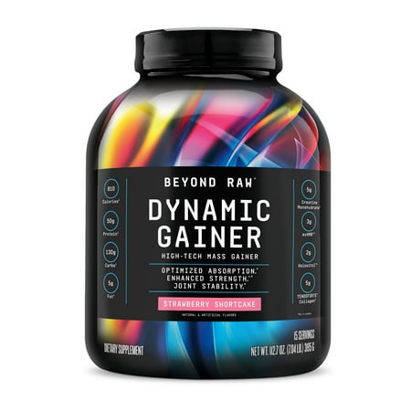 Beyond Raw Dynamic Gainer High-Tech Mass Gainer: Strawberry Shortcake - 15 Servings