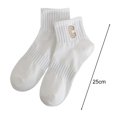thumbnail image 2 of TNOBHG Cotton Socks 1 Pair Unisex Cotton Ankle Socks Low-tube No Odor Solid Color Letter Embroidery High Elasticity Anti-slip Sweat-absorption Anti-shrink, 2 of 8