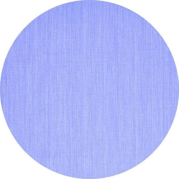 Ahgly Company Machine Washable Indoor Round Solid Blue Modern Area Rugs, 8' Round