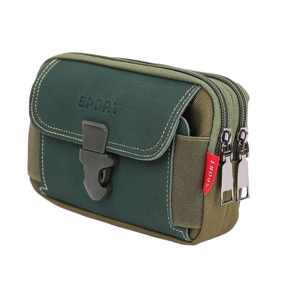 Minnieouse Exquisita artesanía, bolso deportivo para teléfono móvil para hombre, compañero para estilo de vida activo, bolso de mano para riñoneras verde+transversal