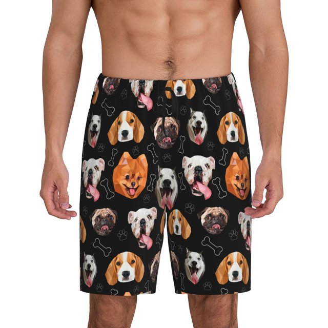 Fotbe Different Breeds Of Dogs Pantalones Cortos de Pijama para Hombre, Ropa de Dormir, Pantalones de Pijama Cortos para Hombre-Small