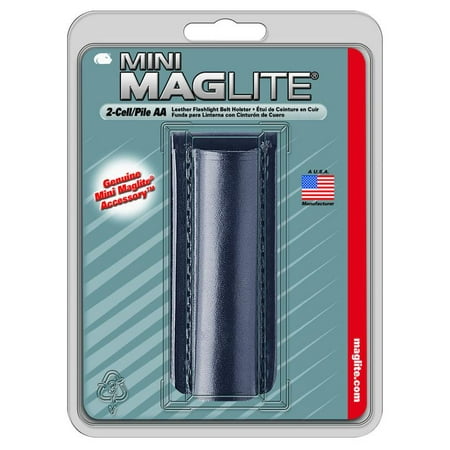 Aa Cell Holster - Maglite Mini Mag Accessories, Leather Holster AA (Black)