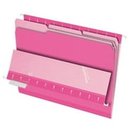 Esselte Interior Folder - Letter - 8.50" X 11" - 1/3 Tab Cut - Pink - 100 / Box (421013PIN)