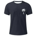 thumbnail image 4 of Handshe Men's Coconut Tree Print T Shirt Casual Round Neck Short Sleeve Top Personality Fashion Summer, 4 of 5