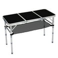 thumbnail image 4 of Folding Camping Table, 3ft Portable Pinic Table with 3 Adjustable Height, Small Aluminum Foldable Lightweight Patio Side Table with Carry Handle for Outdoor Indoor Hiking Camp BBQ Beach, 4 of 12