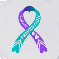 thumbnail image 3 of Inktastic Suicide Prevention Blue and Purple Ribbon with Hearts Baby Burp Cloth, 3 of 3