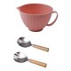 thumbnail image 1 of Juego de ensaladera con cuchara y tenedor, tazón para mezclar con pico vertedor, tazón para masa con asa y sin base, vajilla de PP para utensilios esenciales de cocina y repostería (rosa), 1 of 6