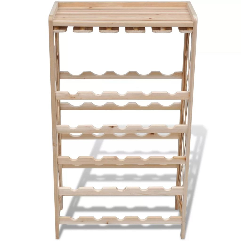Kepooman Modern Standing Wine Storage Holder Organizer for 25 Bottles, Brown Kepooman Modern Standing Wine Storage Holder Organizer for 25 Bottles, Brown