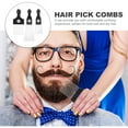 thumbnail image 2 of 3Pcs Metal Hair Pick Comb For Men Black Stainless Steel Anti Static Detangle Wig Braid, 2 of 8