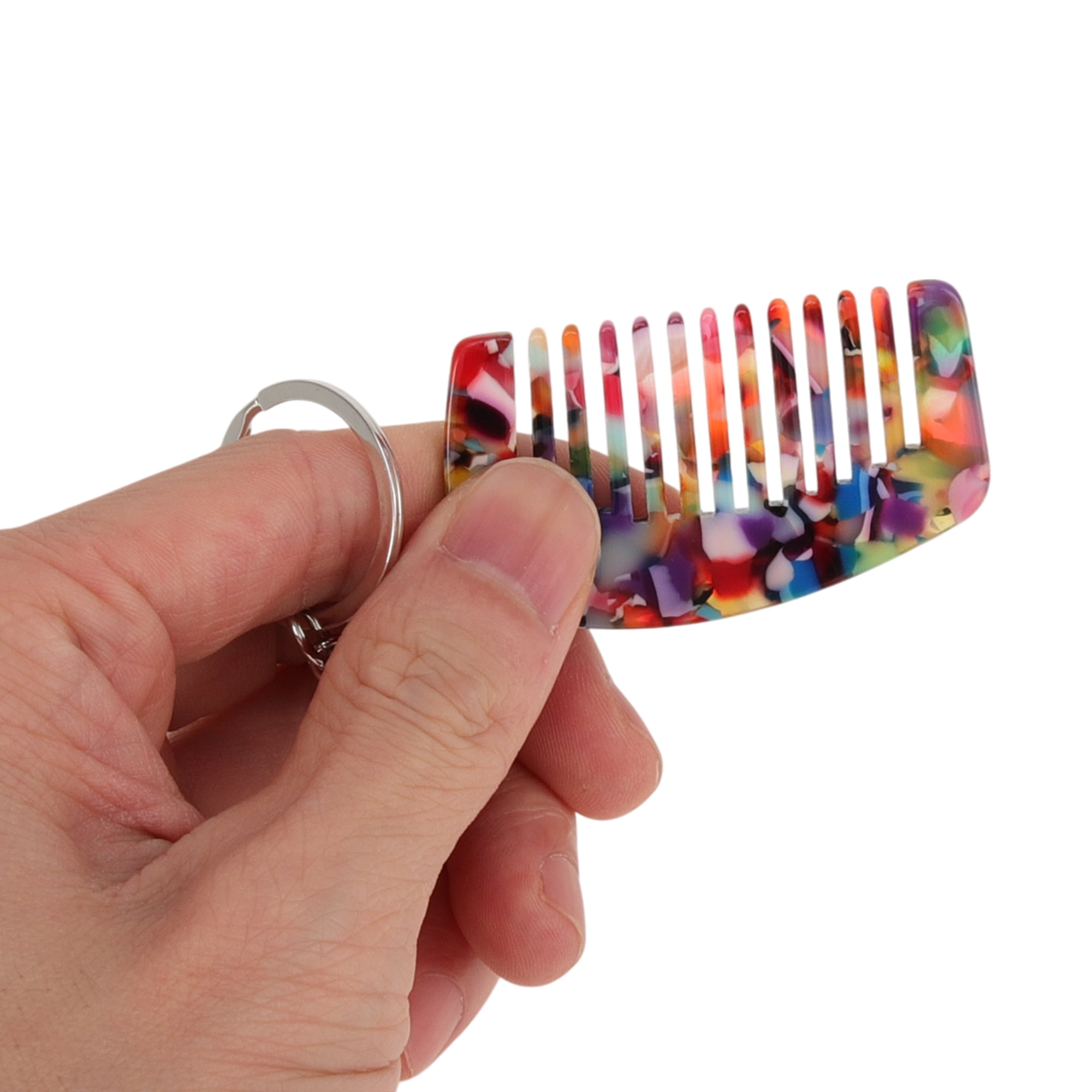 Unique Bargains 1 Pc Mini Keychain Hair Comb for Making hair Smooth Assorted Color