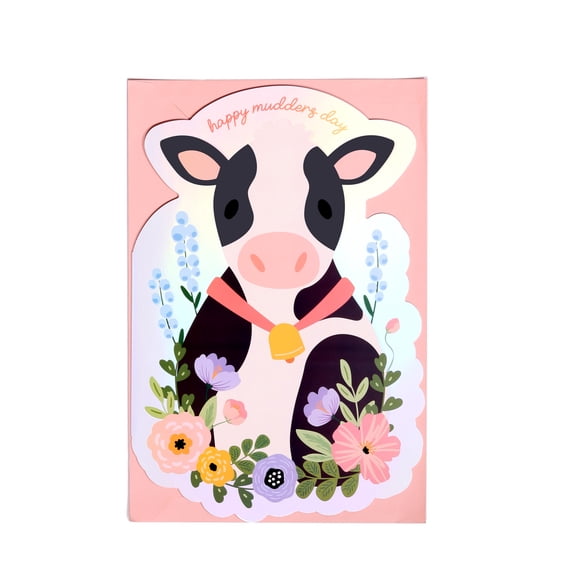 Mother’s Day Jumbo Greeting Card, Happy Moo-ders Day Cow, 1 Count by Way to Celebrate