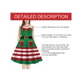 thumbnail image 3 of Pudcoco Robe pour Femme Style de Noël Motif Dentelle Sans Manches Robe Midi, 3 of 6